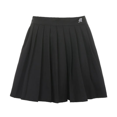 Waatfaak White Pleated Skirt Short Woman Elastic Waist Mini Skirts Sexy Casual Summer Embroidery Y2K Tennis Skirt New Preppy 90S
