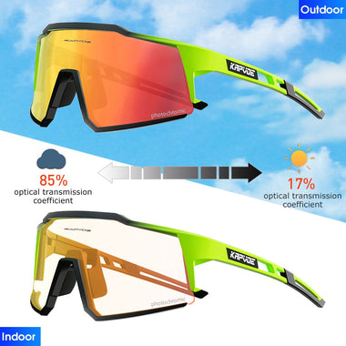 KAPVOE Red Photochromic Cycling Glasses Men MTB Cycling Sunglasses Women Road Bicycle Glasses UV400 Outdoor Bicycle Sunglasses