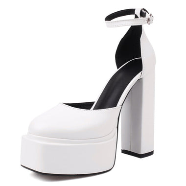 RIBETRINI Platform Chunky Heeled Ankle Strap Pumps Shoes Woman Spring Summer 2022 Heel Women Shoe Fashion Sexy Sandal Brand New