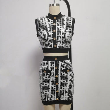 3 Colors Summer Style Women Sexy 2 Pieces Bodycon Mini Dress Button Fashion High Street Birthday Party Dress High Quality