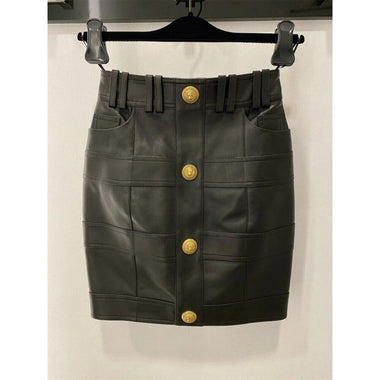 HIGH QUALITY Newest Fashion 2023 Designer Jacket Women's Faux Leather Patchwork Lion Buttons Trimmer Jacket