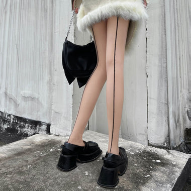 Sexy Women Tights Summer Seamless Nylon Thigh High Stockings Pantyhose Lingerie Sexy Striped Punk Streetwear Fishnet Stockings