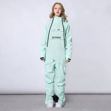 Women's and Men's Ski Suit Winter Outdoor Sports Warm One-piece Suit Waterproof Windproof Outdoor Sports Zipper Ski Suit