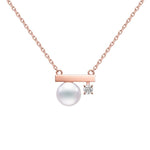 Kurshuni Brass Balance Bar Pearl Pendant Necklace For Women Luxury Quality Cubic Zirconia Jewelry Set 2021 New Trend Accessories