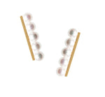 Kurshuni Brass Balance Bar Pearl Pendant Necklace For Women Luxury Quality Cubic Zirconia Jewelry Set 2021 New Trend Accessories