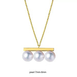 Kurshuni Brass Balance Bar Pearl Pendant Necklace For Women Luxury Quality Cubic Zirconia Jewelry Set 2021 New Trend Accessories