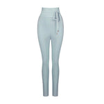 CIEMIILI Sexy Women Pants 2022 New Summer Fashion High Waist Skinny Ties Female Solid Long Pencil Party Bodycon Bandage Pants