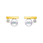 Kurshuni Brass Balance Bar Pearl Pendant Necklace For Women Luxury Quality Cubic Zirconia Jewelry Set 2021 New Trend Accessories