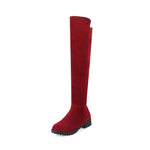 Square Med Heel Women Over The Knee BootsWomen Autumn/Winter Shoes Sexy Ladies Party Boots Long Snow Boots Plus Size 33-46MAZIAO