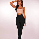 CIEMIILI Sexy Women Pants 2022 New Summer Fashion High Waist Skinny Ties Female Solid Long Pencil Party Bodycon Bandage Pants