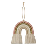 OOTDTY 5 Lines Macrame Rainbow Hanging Ornament DIY Rope Handmade Woven Wall Decor Baby Girls Room Decor Home Nursery Decor