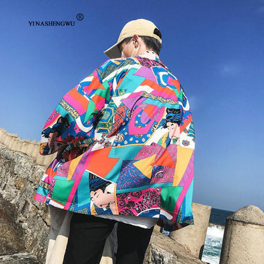 Japanese Kimono Traditional Yukata Women Kimono Cosplay Costume Traditional Japanese Kimonos Couple Harajuku Cardigan Shirt Tops