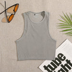 Crop Top Women Solid Basic T-shirts Vest Seamless Streetwear Elastic Rib-Knit Sleeveless Casual Tank Tops Female