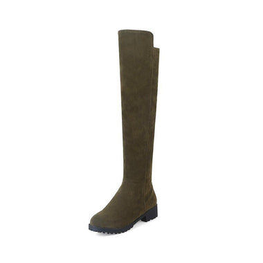 Square Med Heel Women Over The Knee BootsWomen Autumn/Winter Shoes Sexy Ladies Party Boots Long Snow Boots Plus Size 33-46MAZIAO