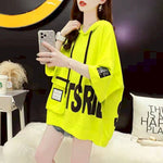 2023 Summer New Womens Short Sleeve Hoodies Loose Hooded T-shirt Fried Street Korean Sweatshirt Harajuku Hoodie Womens Tshirt