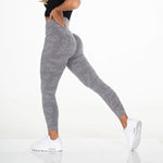 NCLAGEN Women's Camo Seamless Leggings Sports High Waist Hip Lifting Tummy Control GYM Tights Workout Fitness Elastic Yoga Pants