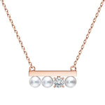 Kurshuni Brass Balance Bar Pearl Pendant Necklace For Women Luxury Quality Cubic Zirconia Jewelry Set 2021 New Trend Accessories