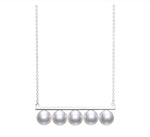Kurshuni Brass Balance Bar Pearl Pendant Necklace For Women Luxury Quality Cubic Zirconia Jewelry Set 2021 New Trend Accessories
