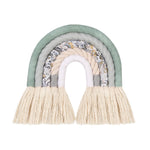 OOTDTY 5 Lines Macrame Rainbow Hanging Ornament DIY Rope Handmade Woven Wall Decor Baby Girls Room Decor Home Nursery Decor