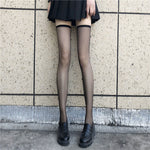 Sexy Japanese Style Stockings Lolita Bowknot Fishnet Knee Socks Anti-Snagging Women Hollow Lace Stocking Fish Net Pantyhose