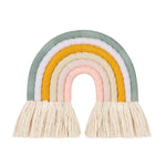 OOTDTY 5 Lines Macrame Rainbow Hanging Ornament DIY Rope Handmade Woven Wall Decor Baby Girls Room Decor Home Nursery Decor