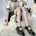Sexy Japanese Style Stockings Lolita Bowknot Fishnet Knee Socks Anti-Snagging Women Hollow Lace Stocking Fish Net Pantyhose