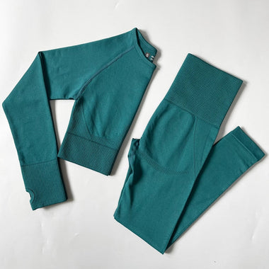Serene Flow Long Sleeve 2-Piece Yoga Set