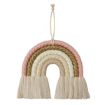 OOTDTY 5 Lines Macrame Rainbow Hanging Ornament DIY Rope Handmade Woven Wall Decor Baby Girls Room Decor Home Nursery Decor