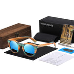 GM Color Bamboo Oval Sunglasses Wood Polarized Sunglasses Men Women Fashion Glasses UV400 Protection Eyewear Wooden Square Box