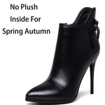 Winter Short Plush Thick Warm Pointed Toe  Women Boots Butterfly-Knot High Top Thin Heel Zipper Real Leather Boots ZY170911