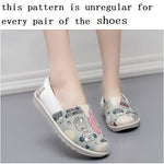 Spring Summer Autumn New Slip On Shallow Antiskid Flat Canvas Women Fisherman Shoes Comfortable Breathable Printing Flats 1003