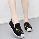 Spring Summer Autumn New Slip On Shallow Antiskid Flat Canvas Women Fisherman Shoes Comfortable Breathable Printing Flats 1003