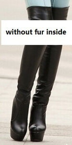 Spring Autumn Stovepipe Over-the-Knee Boots Women New Waterproof Thin High Heels Platform Long Boots Plus Size 40 41 42 43
