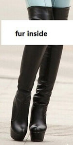 Spring Autumn Stovepipe Over-the-Knee Boots Women New Waterproof Thin High Heels Platform Long Boots Plus Size 40 41 42 43