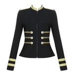 Gilded Billie Jean O-Neck Bandage Blazer