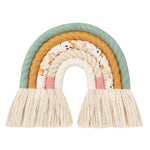 OOTDTY 5 Lines Macrame Rainbow Hanging Ornament DIY Rope Handmade Woven Wall Decor Baby Girls Room Decor Home Nursery Decor