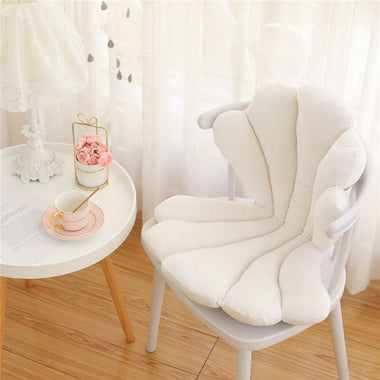 Luxurious Velvet Seal Shell Chair Cushion Unqiue Rose Pink Seat Pillow Upscale Restaurant Chair Decor Girly Room Decorations