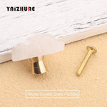 Luxury Natural Amethyst Powder Crystal Fluorite Gold Pure Copper Drawer Handle Hook Pull Cabinet Wardrobe for Furniture Knons