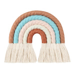 OOTDTY 5 Lines Macrame Rainbow Hanging Ornament DIY Rope Handmade Woven Wall Decor Baby Girls Room Decor Home Nursery Decor