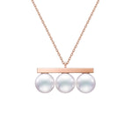 Kurshuni Brass Balance Bar Pearl Pendant Necklace For Women Luxury Quality Cubic Zirconia Jewelry Set 2021 New Trend Accessories