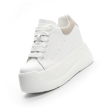 Spring Autumn New Women Pumps Korean Style Height Increasing Wedges Platform Mesh Inside Genuine Leather Ladies Casual Sneakers