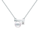Kurshuni Brass Balance Bar Pearl Pendant Necklace For Women Luxury Quality Cubic Zirconia Jewelry Set 2021 New Trend Accessories