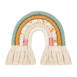 OOTDTY 5 Lines Macrame Rainbow Hanging Ornament DIY Rope Handmade Woven Wall Decor Baby Girls Room Decor Home Nursery Decor