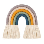 OOTDTY 5 Lines Macrame Rainbow Hanging Ornament DIY Rope Handmade Woven Wall Decor Baby Girls Room Decor Home Nursery Decor