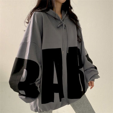 Fashion Letter Printing Hoodies Women 2023 Spring Autumn Thin Street Sports Loose Large Size Casual Hooded Pullover Womens Tops
