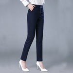 New Formal Pencil Ankle-length Pants For Women High Waist OL Sweatpants Classic Pantalones Straight Chic Trousers Slim Spodnie