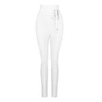 CIEMIILI Sexy Women Pants 2022 New Summer Fashion High Waist Skinny Ties Female Solid Long Pencil Party Bodycon Bandage Pants