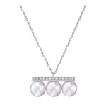 Kurshuni Brass Balance Bar Pearl Pendant Necklace For Women Luxury Quality Cubic Zirconia Jewelry Set 2021 New Trend Accessories