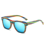 GM Handmade Wooden Colorful frame Sunglasses Polarized Gafas Eyewear Eyeglasses Reflective lens Men Women Bamboo sunglasses