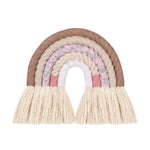 OOTDTY 5 Lines Macrame Rainbow Hanging Ornament DIY Rope Handmade Woven Wall Decor Baby Girls Room Decor Home Nursery Decor